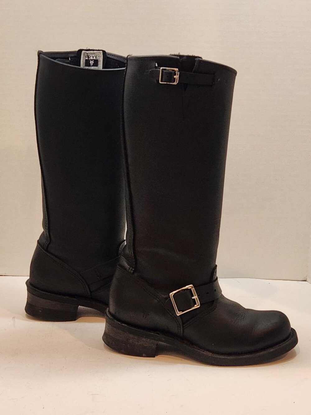 Vintage FRYE Veronica Black Leather Knee High Boots 77555 USA Women's 7 M